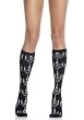 Acrylic Knee High Stocking Socks With Cascade Chandelier Pattern (Black/White;One Size)
