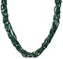 14k Yellow Gold 7-Strand Malachite Beaded Torsade Necklace, 18"