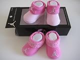 Nike Jordan Booties Girl Baby Infant 0-6 Months with Jumpman Sign Pink and Light Pink 2 Pairs One Set New