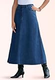 Roamans Plus Size Perfect Denim A-line Skirt
