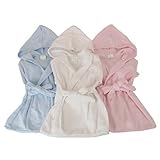 Adorable White Baby Hooded Bath Robe 100% Cotton for 3-4 month old