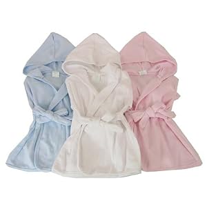 Adorable Blue Baby Hooded Bath Robe 100% Cotton - 3-4 months old