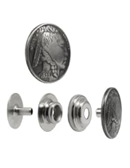 Springfield Leather Company Decorative Indian Head Nickel Line 24 Snap Set 5 Pack