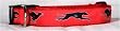 Designer Greyhound Dog Collar - Red Greyhound Collar - Large - Made in USA