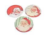 Club Pack of 12 Retro Santa Claus Vintage Style Face Christmas Dinner Plates 13