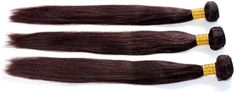 Goldenperfect Brazilian Remy Hair Silk Wave 3 Bundles 100% Real Human Hair (18"18"18", 2# Dark Brown)