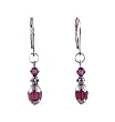Earrings - E476 - Crystal and Plated Glass - Oval Shape - Amethyst (Eggplant Purple)