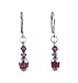 Earrings - E476 - Crystal and Plated Glass - Oval Shape - Amethyst (Eggplant Purple)