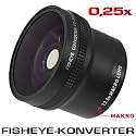 Edles und hochwertiges 0.25x Fisheye aus unserer "Professional" Reihe. 0.25x FISHEYE inkl. 12.5x Makrolinse f&uuml;r phantastische Makroaufnahmen.  f&uuml;r CANON PANASONIC NIKON KODAK SONY etc.