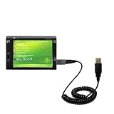 Coiled Power Hot Sync and Charge USB Data Cable w/ Tip Exchange for the HTC X7500 - Gomadic Brand