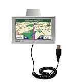 Coiled Power Hot Sync and Charge USB Data Cable w/ Tip Exchange for the Garmin Nuvi 780 - Gomadic Brand