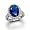 Bling Jewelry Sterling Silver Vintage Style Pave Oval CZ Royal Sapphire Color Engagement Ring - Size 4