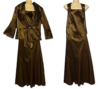Presen Chocolate Brown Bronze 3 Piece Suit Outfit Mother of Bride Wedding Occasion Evening Wear Size 10