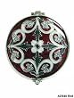 Red Elegant Round Bejeweled Compact Mirror