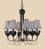 AF Lighting Antique Iron Rooster 6 Light Chandelier