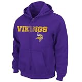 NFL Minnesota Vikings Touchbck III Full Zip Jacket Adult Long Sleeved Fullzip Hooded Fleece, Regal Purple, Large