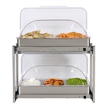 BroilKing MLB-25RT Professional Multi-Level Buffet Server with Rolltop Lids