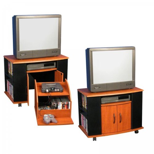 Venture Horizon TV Cart and Game Center - holds 36 wide TVs Max. 2500BK Black 24 1/2H x 32W x 19 3/4D