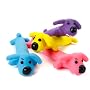 Loofa Dog Latex Smooth 18" Plush Filled Dog Toy that Squeaks  (Colors Vary)