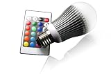 Techlight TXX3326 RGB LED Lampe / Strahler E27 5Watt multicolor (farbwechsel) dimmbar inklusive Infrarot-Ferbedienung