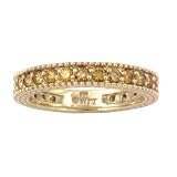 14K 1.00 CTW Yellow Diamond Milgrain Band