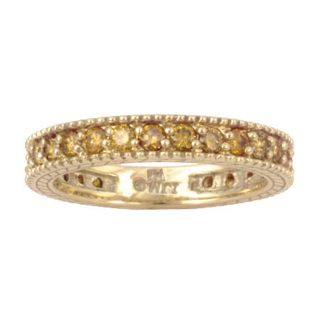 14K 1.00 CTW Yellow Diamond Milgrain Band