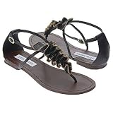 Steve Madden Women's Soya Ruffle Sandal,Black Leather,8.5 M US