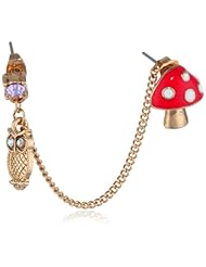 Betsey Johnson "Enchanted Forest" Mushroom Set of 5 Stud Earrings
