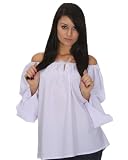 Renaissance Pirate White Chemise Shirt Top Medieval Peasant Wench Blouse with Long Sleeves SC88526A