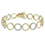 18k Yellow Gold Plated Sterling Silver Diamond-Accent Circle Link Bracelet