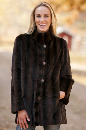 Womens Celine Reversible Sheared Fur Coat