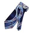 Men's Handmade Tie Swirl Design Blue Silk Necktie