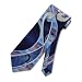 Men's Handmade Tie Swirl Design Blue Silk Necktie