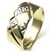 goldmaid breiter Gold Ring 333 Bicolor ein Diamant, Grösse 56 Pr R43GG56