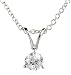14k White Gold 3-Prong Solitaire Diamond Pendant (1/5 ct, I-J Color, I2 Clarity), 18"
