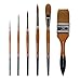 KINGART 1080A Radiant - TAKLON Set of 6 Paint Brush Set, Assorted, Gold, Silver, Black, Wood Stain