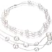 UniquePearl Sterling Silver Clasp Baroque White Freshwater Cultured Pearl Tin Cup Necklace AA+ Quality Pearls, 18 Inch