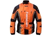 TMS Mens Orange Enduro Armor Jacket Motorcycle Touring Dual Sport Dirt Bike ATV (Large)