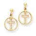 14k Polished Eternal Life crossangle Post Earrings