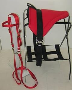 Miniature Horse / Small Pony Bareback Saddle Set -Red