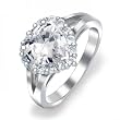 Bling Jewelry .925 Sterling Silver Cubic Zirconia Heart Engagement Ring