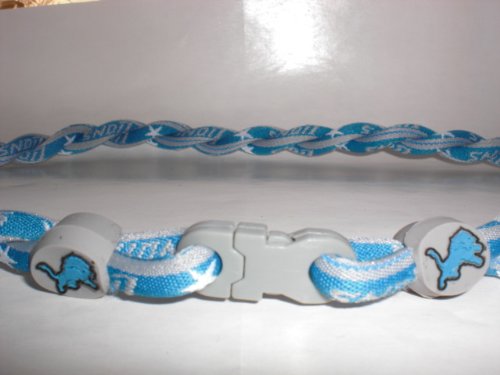 Detroit Lions Twisted Titanium Necklace. 21 inch.