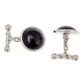 Sterling silver and onyx cufflinks with presentation box by Onyx Cufflinks