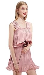 Tiered  Elasticized   Waistline  Dress With Ruffles