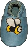 Tibet PLATEAU soft sole infant full grain baby shoes SUEDE bee blue