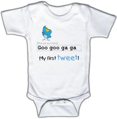 My first tweet - Funny Baby One-piece Bodysuit, 3-6 Mo