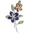 Vintage Purple Orange Flower Brooches & Pins
