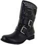 STEVE MADDEN Favvor Womens Casual Dress Cutout Mid Calf Pull On Leather Motorcycle Boots Shoes Black