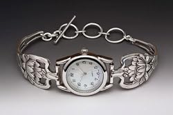 Silver Spoon Sterling Silver Water Lilly Ladies MOP Watch Unique