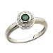 14Kt White Gold Emerald and Diamond Fashion Ring